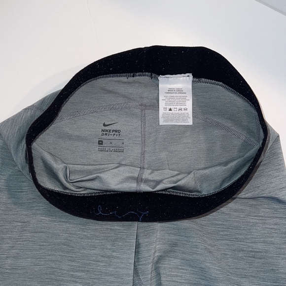 Nike Pro mid rise mesh paneled leggings training ankle length grey fitted Medium - Picture 8 of 15